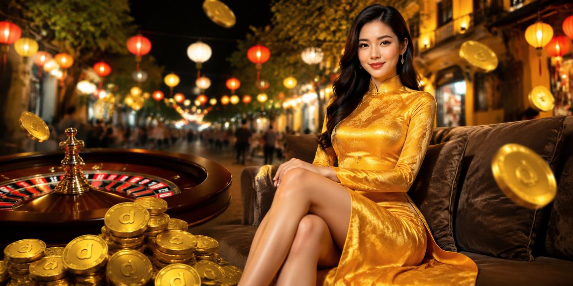 Bàn roulette tại Hà Nội với hình ảnh áo dài Việt Nam
