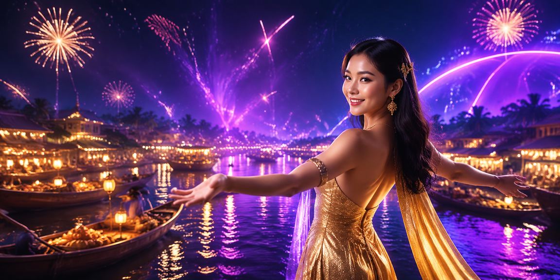 Không gian giải trí casino neon sôi động tại vùng đồng bằng sông Cửu Long về đêm