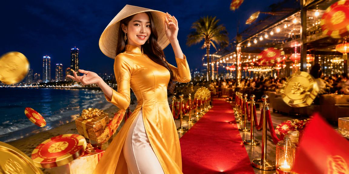 Không gian cá cược VIP cao cấp với ánh đèn neon tại sòng bài trực tuyến Việt Nam